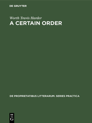 cover image of A certain order